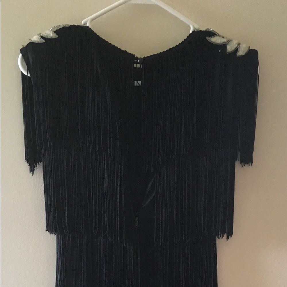 Chic Black Fringe Mini Dress - Picture 5 of 8